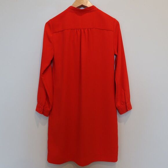 J.Crew Red Bow Neck Dress 4 holiday formal event party chic classic aline knee - Picture 8 of 12